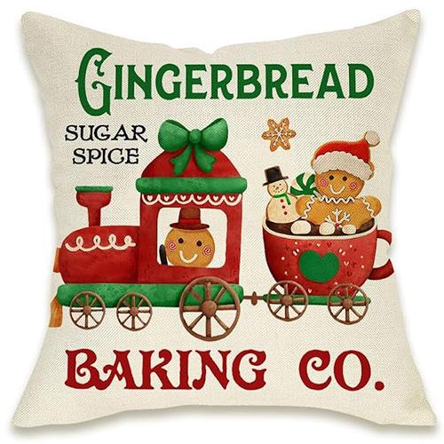 

Gingerbread Delights: Festive Christmas Pillowcases with Baked Goodies Designs sofas, bedroom pillow covers, holiday gifts 18x18Inch