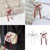 Sweet Ribbon Bowknot Pearls Keychain Charm Fashionable Key Accessory Cuteness Bag Charm Suitable for Keys and Bags