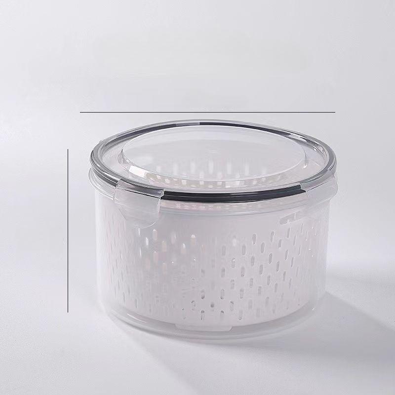 Depozitare frigider Organizator frigider Cutii pentru legume proaspete cu fructe Coș de scurgere Recipiente de depozitare Cămară Organizator de bucătărie( Rotund/Pătrat/Dreptunghi)