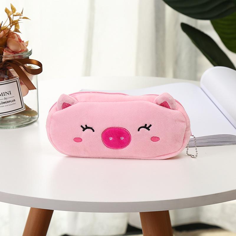 Korean Style Cartoon Plush Pencil Case & Coin Purse for Students