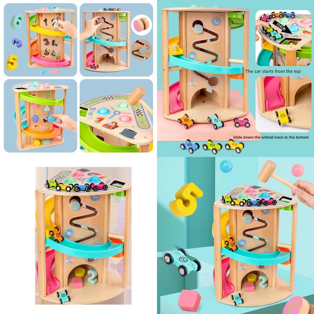 Wooden Multifunction Rotating Slide Car Toy For Baby Educational Play And Diy Fun