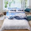 Dumanlı Dağ Nevresim Takımı Çam Ağaçları Yorgan Kılıfı Erkek Çocuk Manzara Yorgan Kılıfı Doğal Manzara Sanat Polyester Yatak Takımı