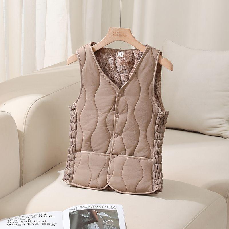 Down cotton vest women's velvet thickened new slim-fit short thermal liner collar bottomed light vest