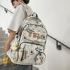 Printed Student Schoolbag Men's Large Capacity Travel Backpack Women's Campus Backpack with Coin Purse