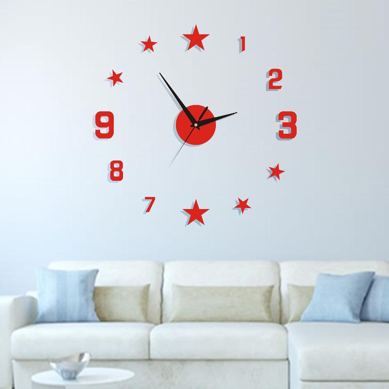 

Настенные часы для гостиной и спальни в европейском стиле, бесшумные часы для самостоятельной сборки, простые настенные часы без гвоздей, акриловые часы mirror silver