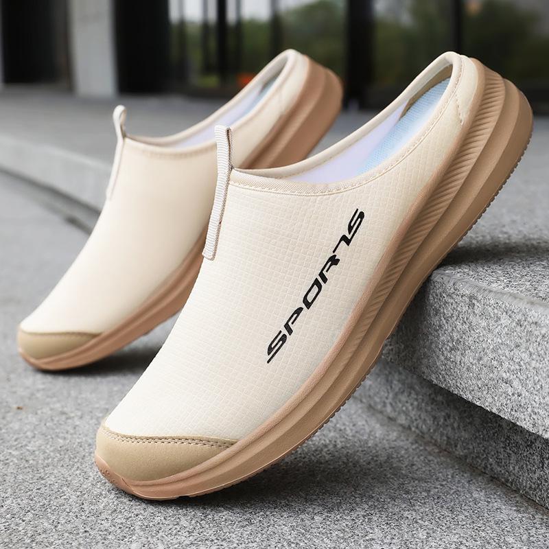 Men's Outdoor Closed-Toe Slip-On Slippers - Plus Size, Soft Sole, Low Cut Casual Shoes