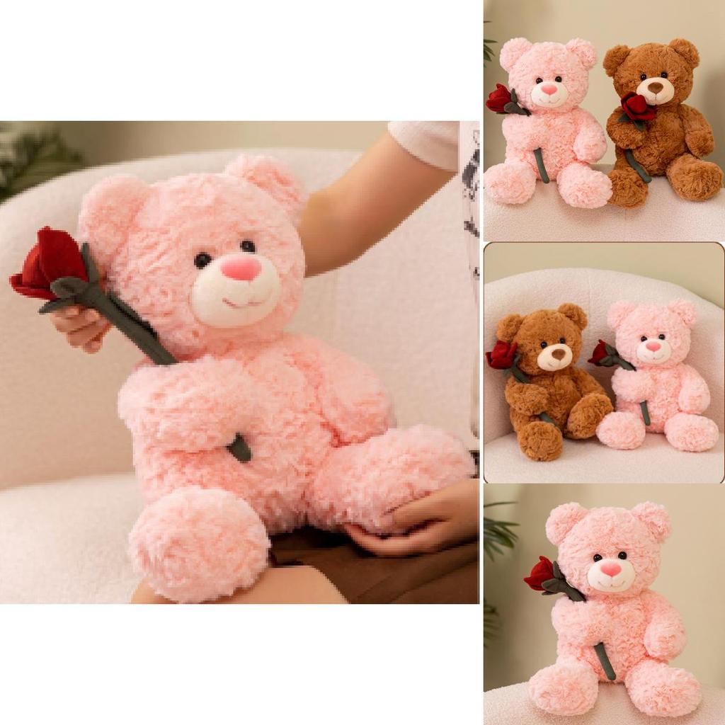 Adorable Brown And Pink Teddy Bear Plush Toy Perfect For Girlfriend Valentine's Gift