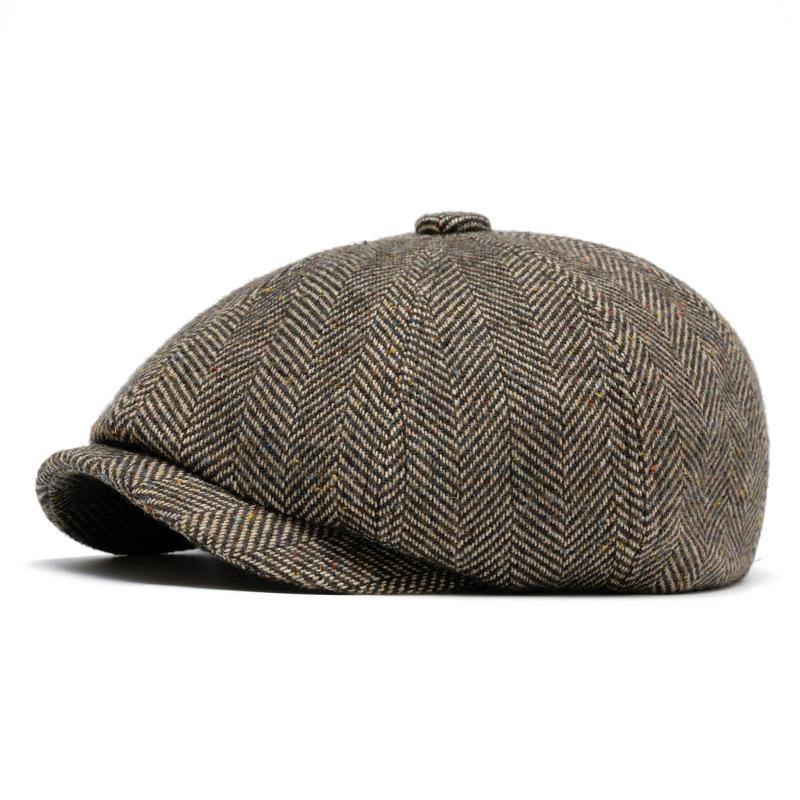 Men's Newsboy Cap British Vintage Beret Forward Cap