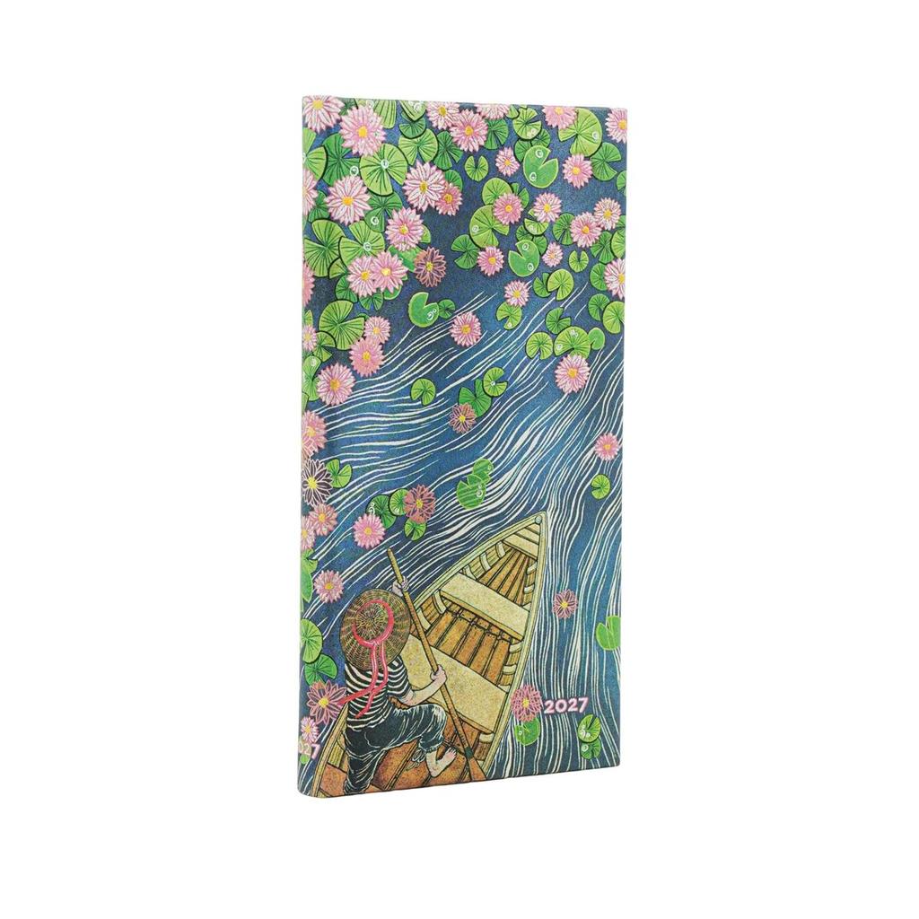 Paperblanks 2027 English Diary Lotus River Slim Hardcover Weekly Planner Journal DE1915-3