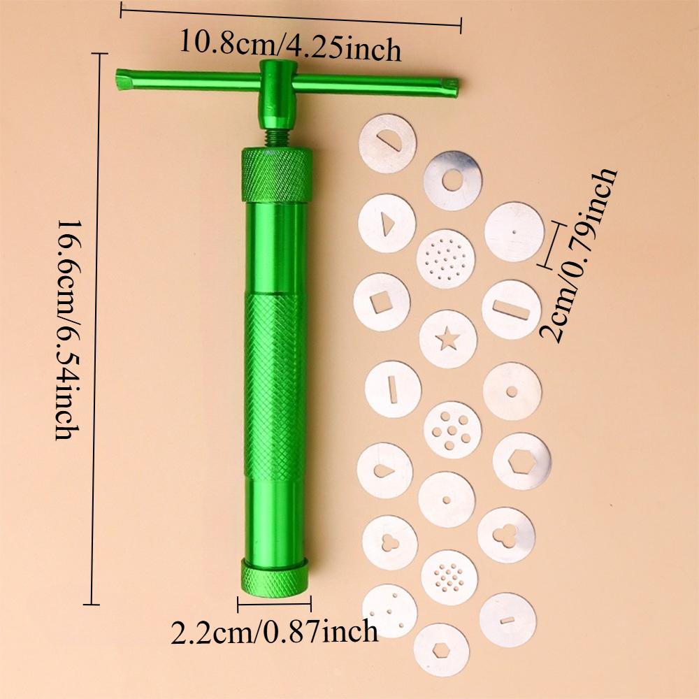 

1set Clay Gun Extruder with 20 Unique Disc for Pottery Ceramic Craft Polymer Sculpture Modeling Fondant Cake Clay Sugar Tools