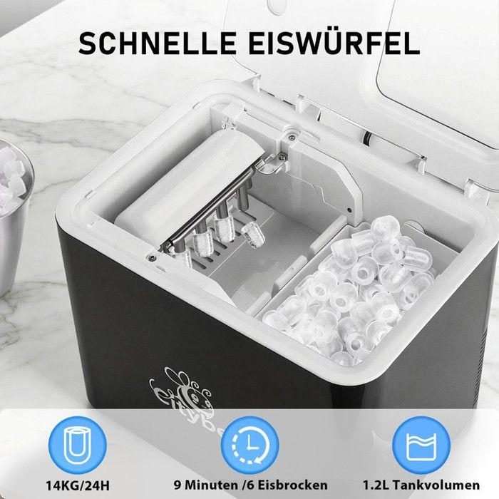 Machine à glaçons - NETTLIFE - Mini - 14kg/24h - 6 glaçons/9min - Réservoir 1,2L - UV