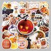 50 Halloween INS Style Stickers: Cute Cartoon Pumpkin & Skull for DIY Journals, Water Bottles, & Computers
