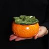 Persimmon Shaped Incense Burner, Ceramic Aromatherapy Burner, Small Incense Insertion, Home Indoor Tea Room Decoration, 1Pc
