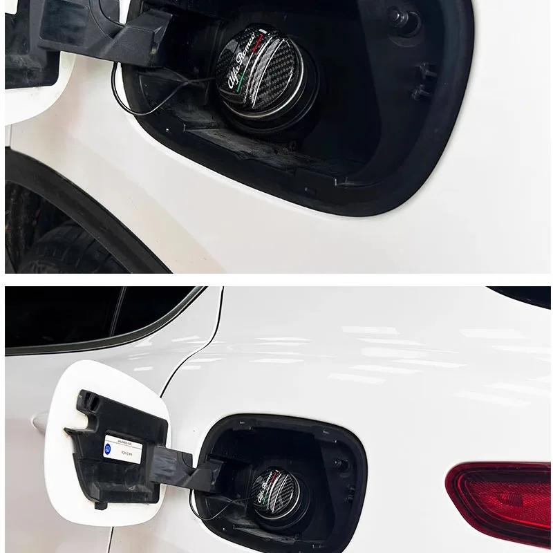 Car Stickers For Alfa Romeo Car Carbon Fibrer Fuel Tank Cap Protection Cover Sticker Interior Accessorie For Alfa Romeo 4C 159 1