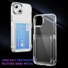For iPhone 13/14 Case TPU + Acrylic Phone Cover with Card Holder Kickstand