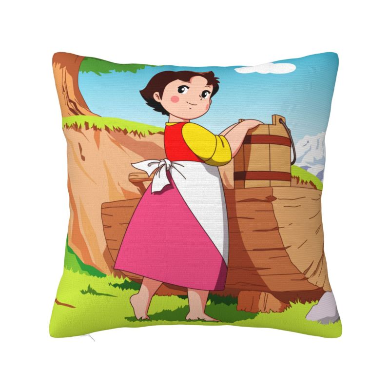 Heidi Peter And Grandpa Family Cushion Cover Soft Alps Mountain Pillow Case Sofa Car Square Pillowcase Living Room Decoration