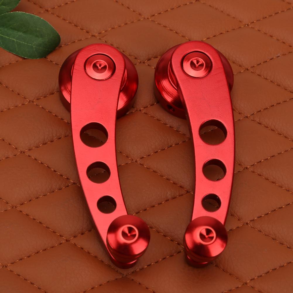 1/2 Set 2 Bucăți din aliaj de aluminiu universal pentru mânerul ferestrei auto, înlocuire, roșu, albastru, argintiu și negru