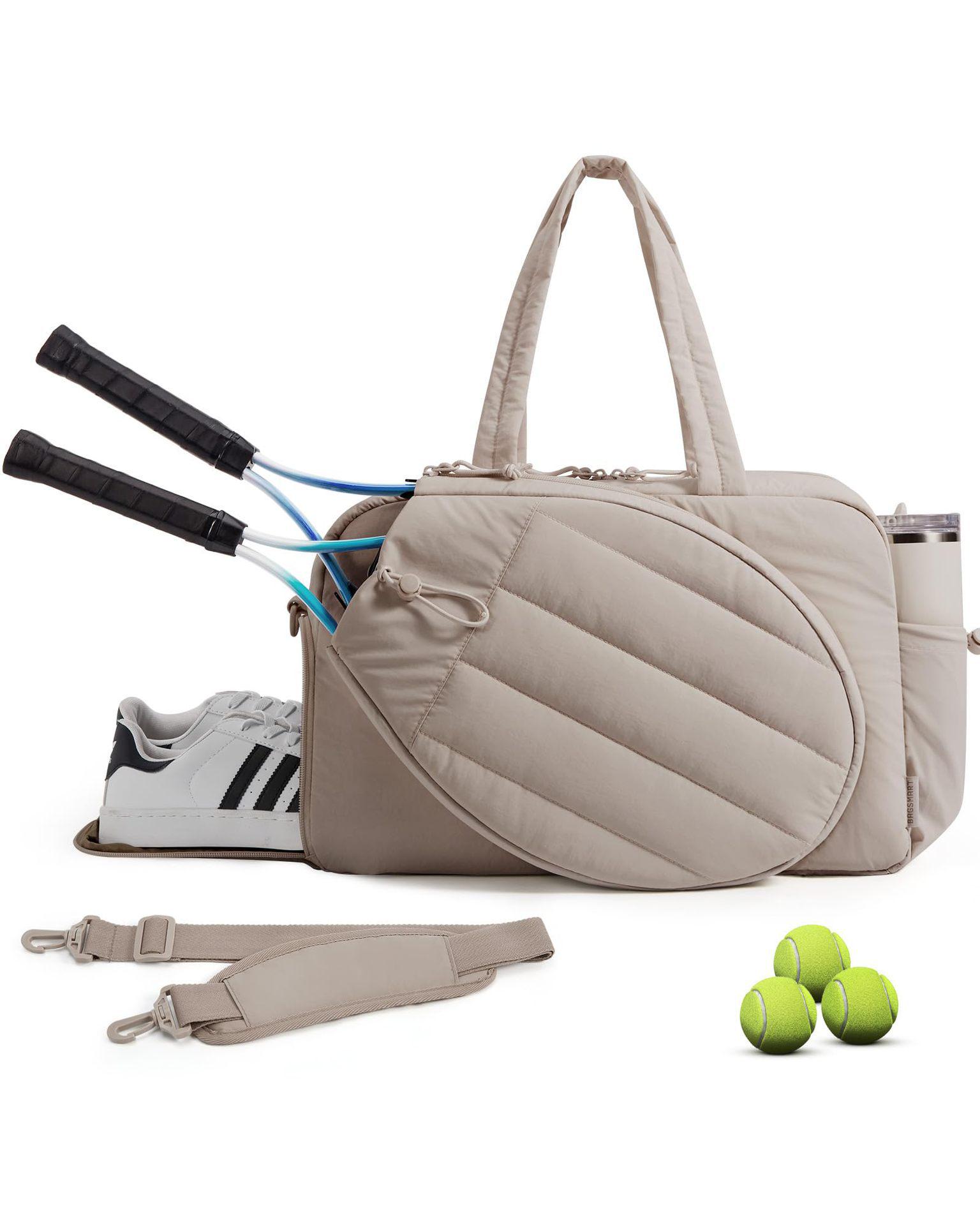 

Portable Waterproof Racket Bag: Tennis, Pickleball, Badminton Crossbody & Handheld Tote 48x19x31 CM верблюд