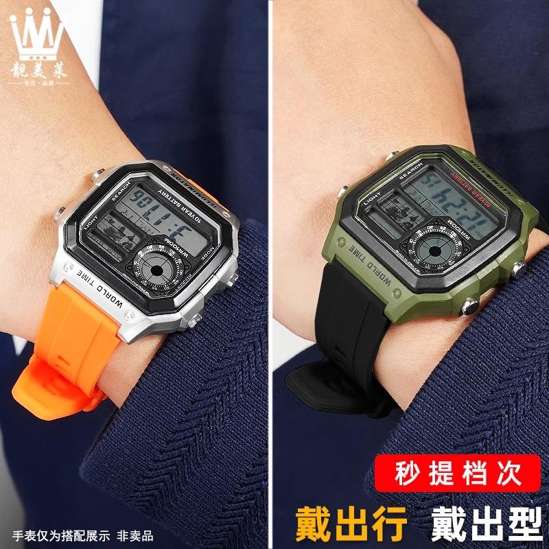 For Casio AE-1200 AE1200 AE-1300 A158W/A168/A159 AQ-230 MRW200 AEQ-110 Silicone Rubber Watch Strap 18mm Waterproof Wristband