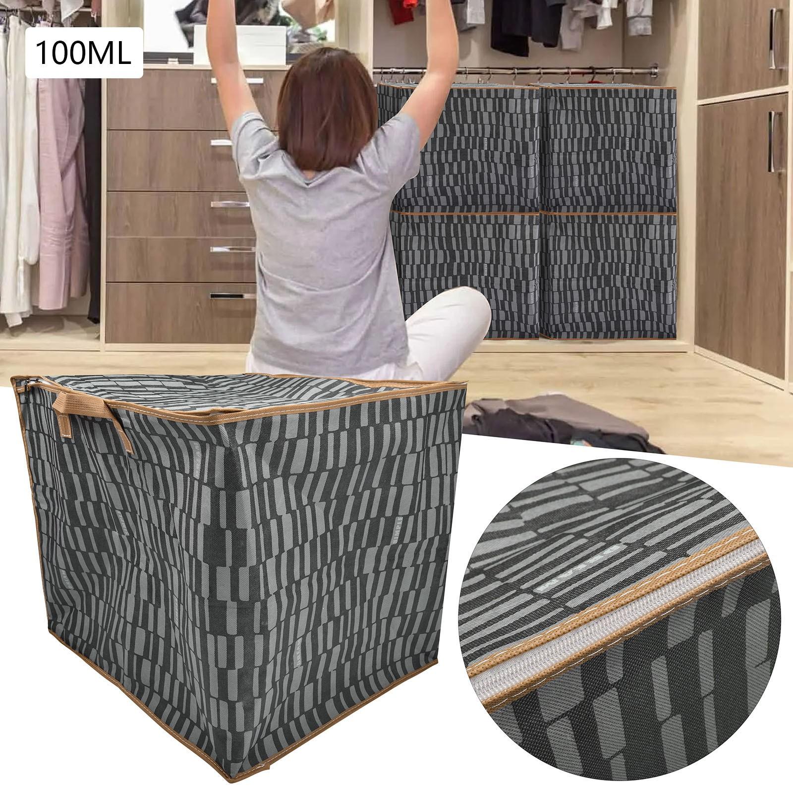 Storage Bag Large Capacity Folding Clothes Portable Wardrobe Sorting Clothes Storage Box With Reinforced Handle Small Cloth Bag One Size