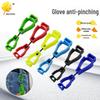 Safety Glove Plastic Clip with Interlocking Teeth and Anti-Lost Buckle