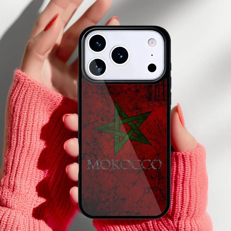 Flag of Morocco Phone Case for iPhone 17 16 15 14 13 Pro Max Back Cover for 12 11 Pro Coque