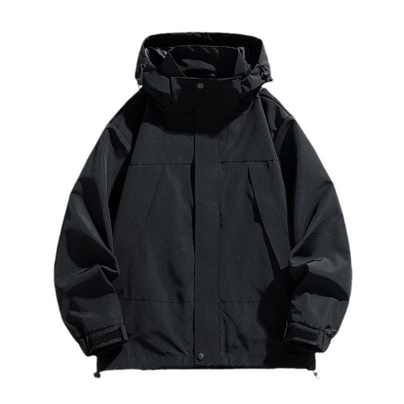 Spring and Autumn New Style Men's Korean Hooded Color Matching Stylish Jacket Tide Couple Loose Large Size Coat