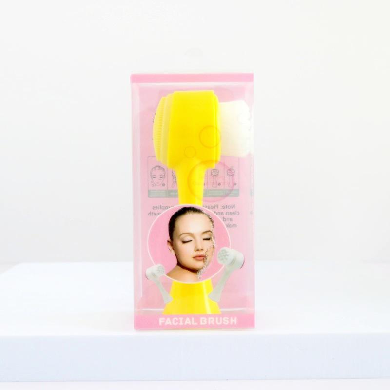 

3D Double-Sided Silicone Face Cleansing Brush with Soft Bristles - Pore Cleanser and Massage Tool