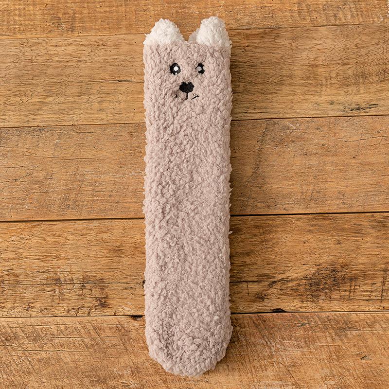 

Носки для женщин осень зима толстые теплые коралловые бархатные семейные носки для мужчин пары домашние носки для сна на полу 1 Pair коричневый