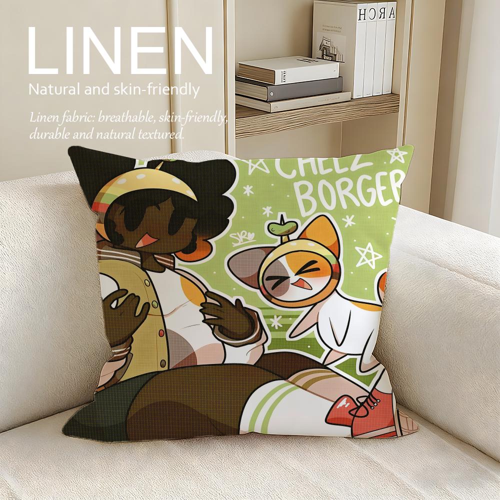 Cute Chikn Nuggit Cushion Cover Pillowcase Set Pcs x x Breathable Washable Sofa Cushion Cover