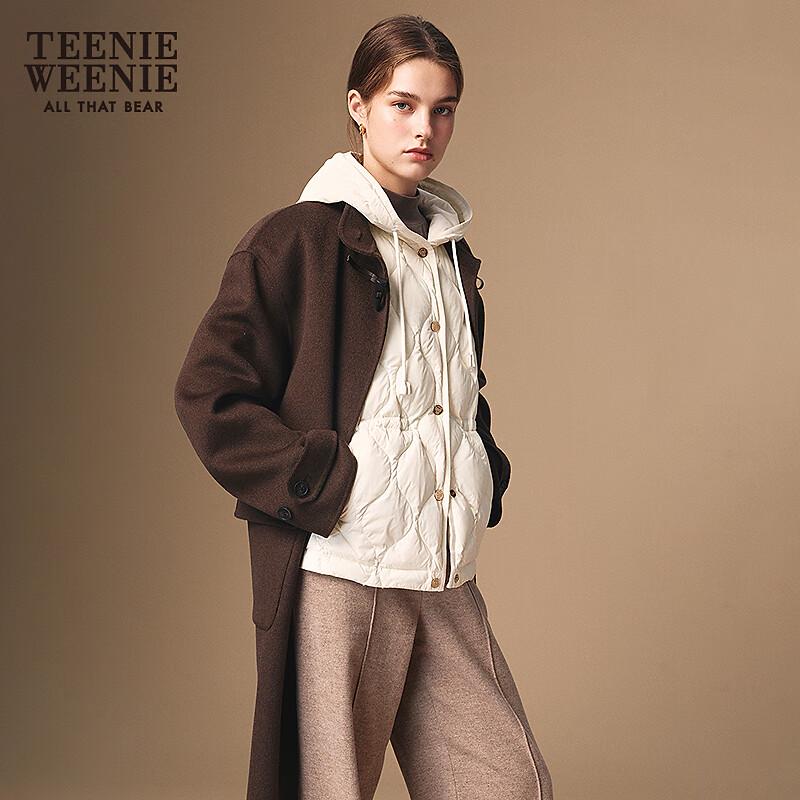 Teenie Weenie Women's Toggle Button Yak Wool Blend Double-Faced Coat