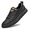 2024 Shoes for Men Cow Leather Casual Shoes Cool Flat Skateboard Shoes Youth Fashion Slipo-on Sneaker