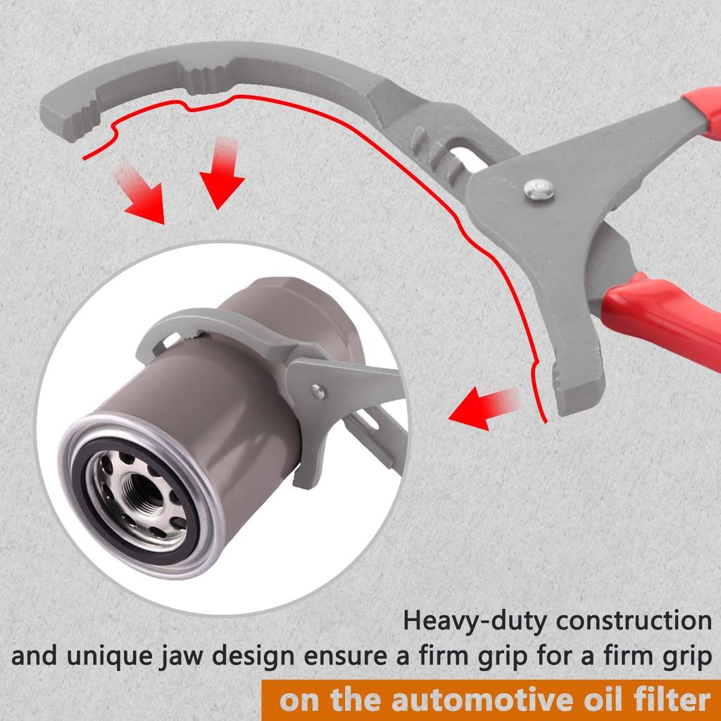 9" & 12" Oil Filter Pliers Wrench, Adjustable Oil Filter Pliers Set,Oil Filter Removal Tools Fit Most Of Cars, Trucks, Motorcycles Engine Filters