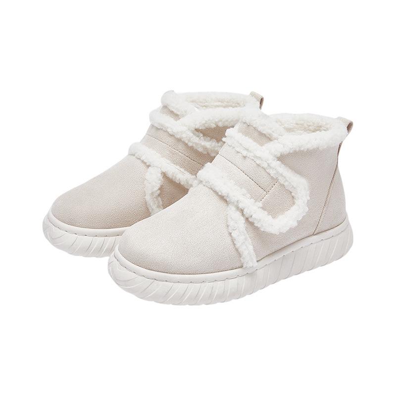 

Женские зимние ботинки Warrior 2024 года: Универсальные, плотные, теплые, походные ботинки для хлеба с бархатной подкладкой. Size 35 бежевый