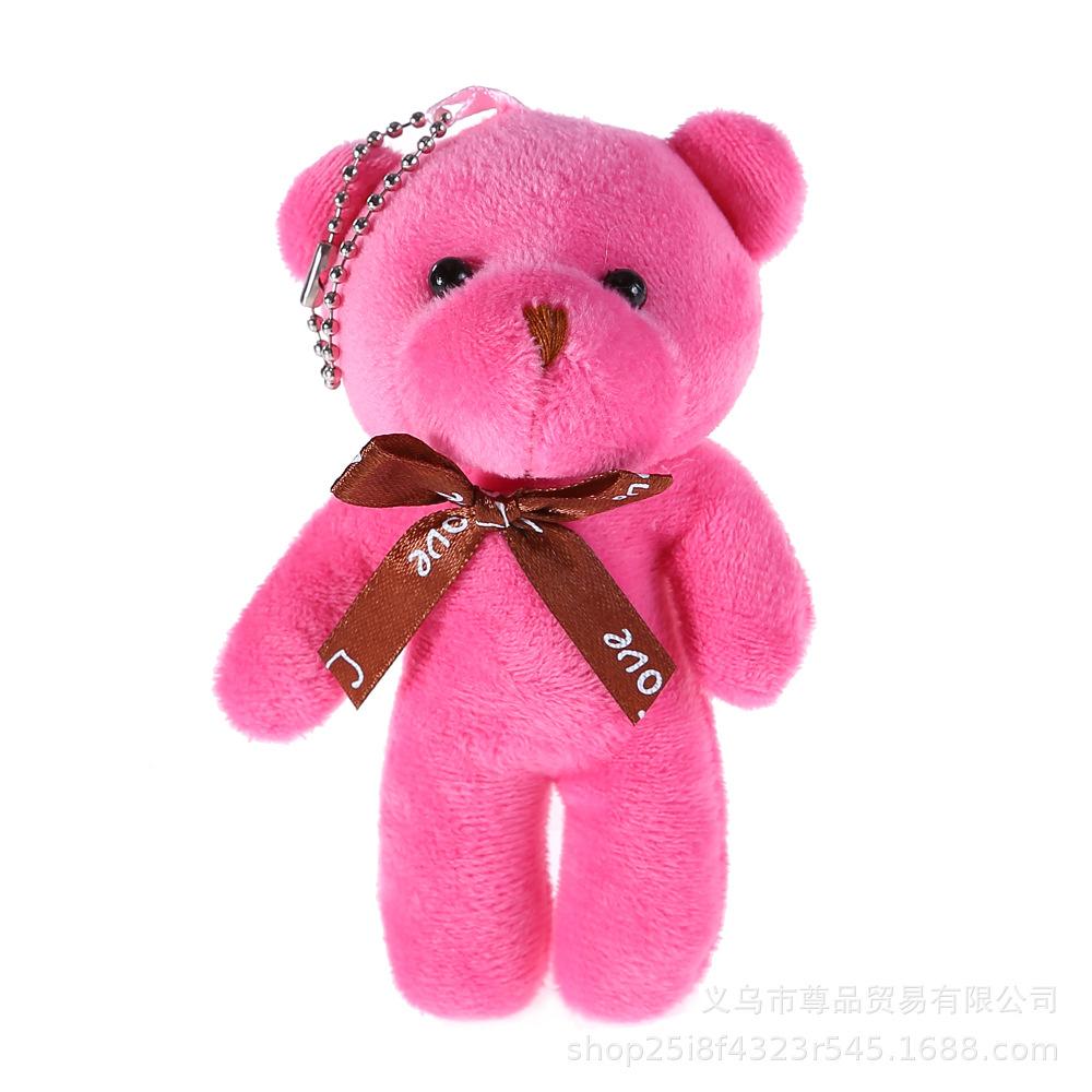 New Color Teddy Bear Dolls 12cm Soft Stuffed Animals Bear Plush Toy Pendent Cute Cute Girl Keychain Wedding Children Party Gifts