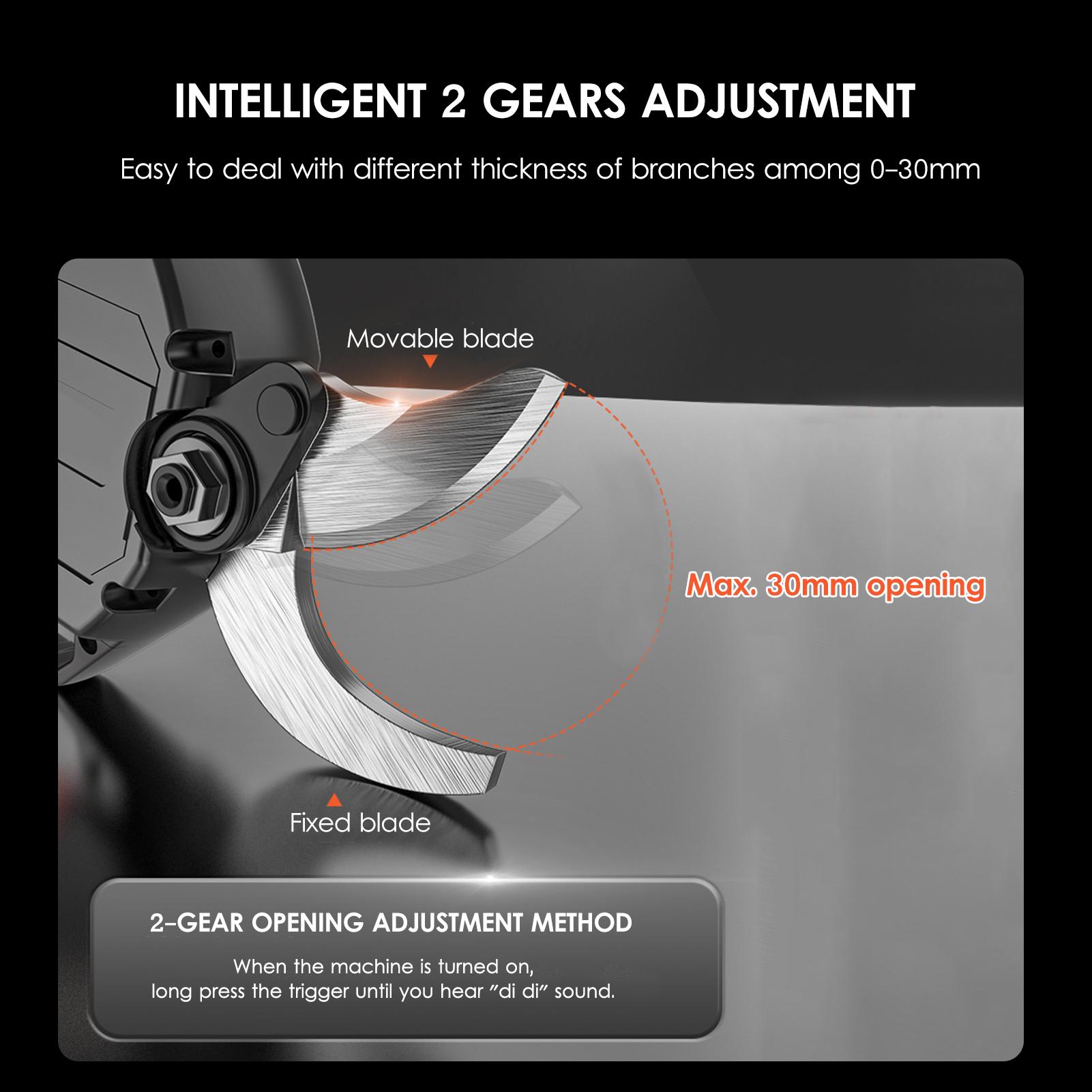 

Weytoll 21V бесщеточный аккумуляторный электрический секатор с аккумулятором 1,5 Ач на литиевой батарее JP Plug чёрный