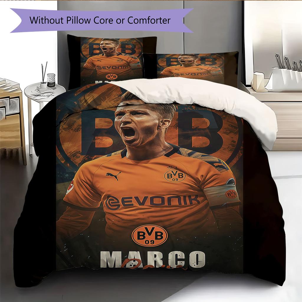 Biancheria da letto con motivo Marco Reus Decorazione per la casa Regalo di compleanno (1 * copripiumino + 2 * federa, senza nucleo),merchandising per fan.