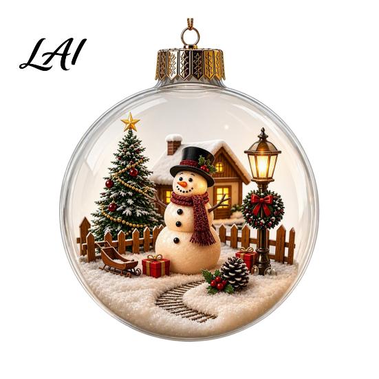 Charming Christmas Gift for Friends Glowing Decorative Ball Lighted Ornament with Festive Scene LED Illuminated Holiday Mantel Accents Tree Hanging