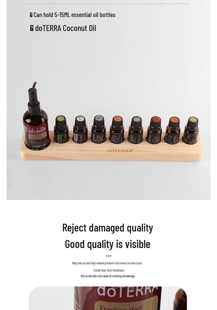 9-Grid Wooden Essential Oil Display Stand for doTERRA (Oils Not Included)