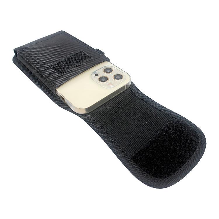 Men's Vertical Style Mobile Phone Waist Bag with Magic Sticker, Nylon Oxford Cloth, Iron Buckle – Universal Fit for Middle-Aged and Elderly.