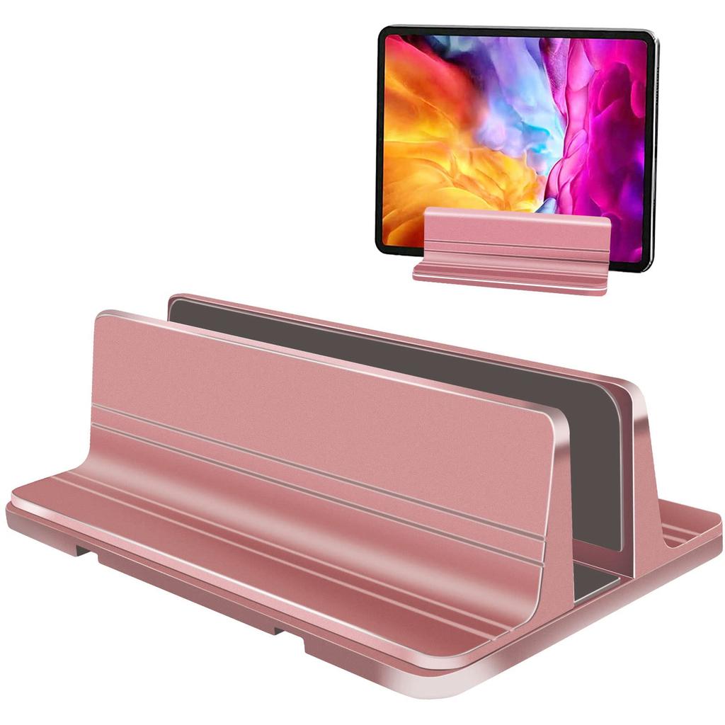 Vertical Laptop Stand with Adjustable Holder Aluminum Alloy Construction with Compatible with MacBook and Microsoft Surface Storage, Width, Non-Slip