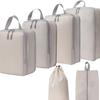 4/6pcs Compressible Packing Travel Storage Bag Cubes Waterproof Suitcase Nylon Portable With Handbag Luggage Organizer Ryanai