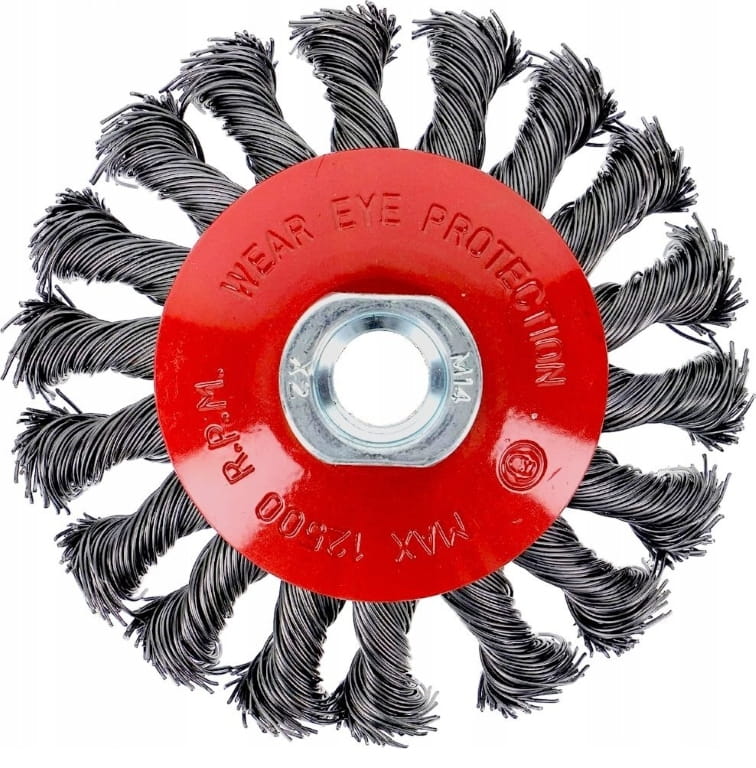 Hardened Conical Braided Disc Brush 4" 100Mm