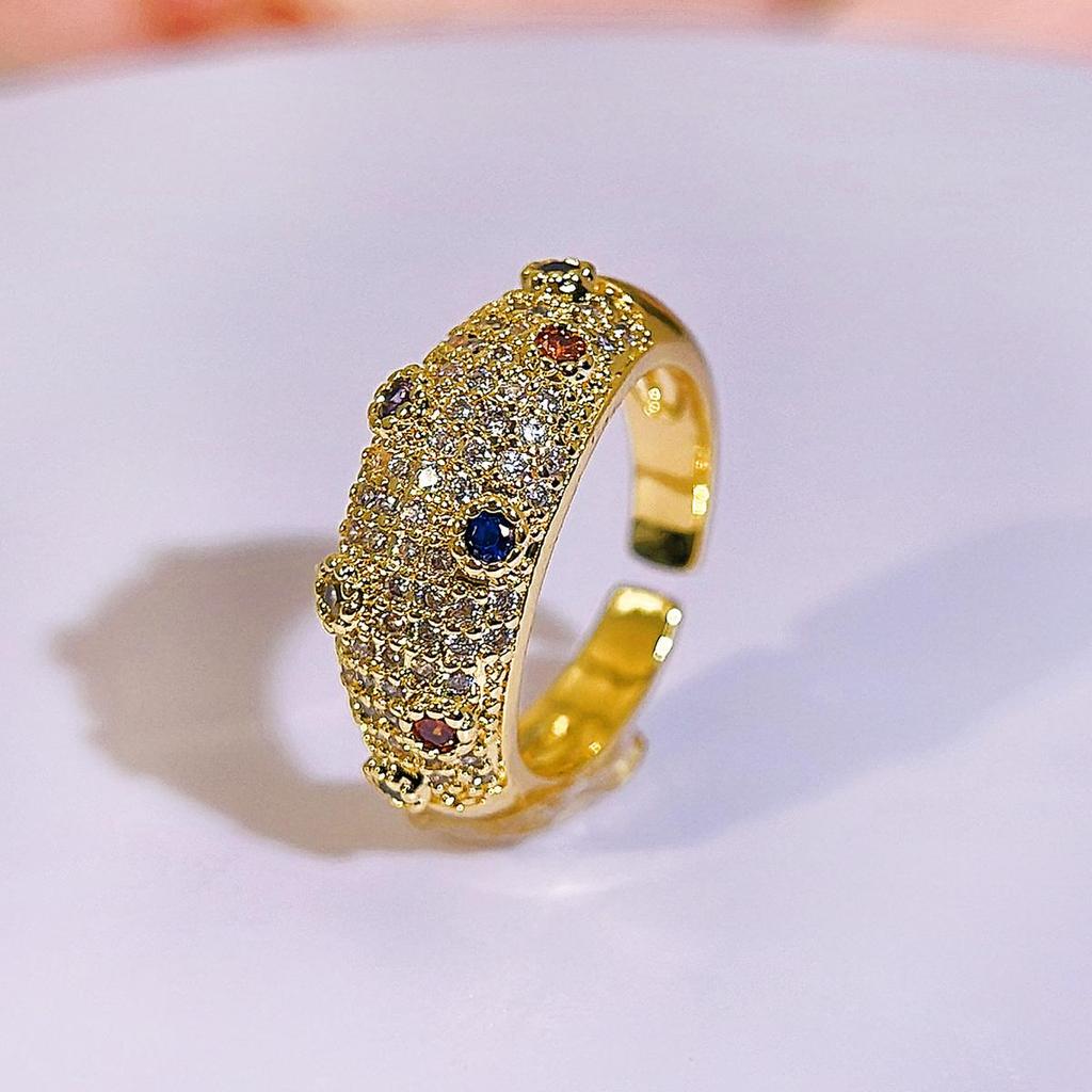 CMM High-quality Dubai Luxury Jewelry Set Retro Italian Hand-Brushed Craftsmanship Golden Inlaid Zircon Woman Bangle Ring Sets