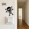 Halloween Decorative Sticker Electric Shock Skeleton Switch Sticker, Cartoon Wall Decoration PVC Self Adhesive Light Decal for Bedroom Living