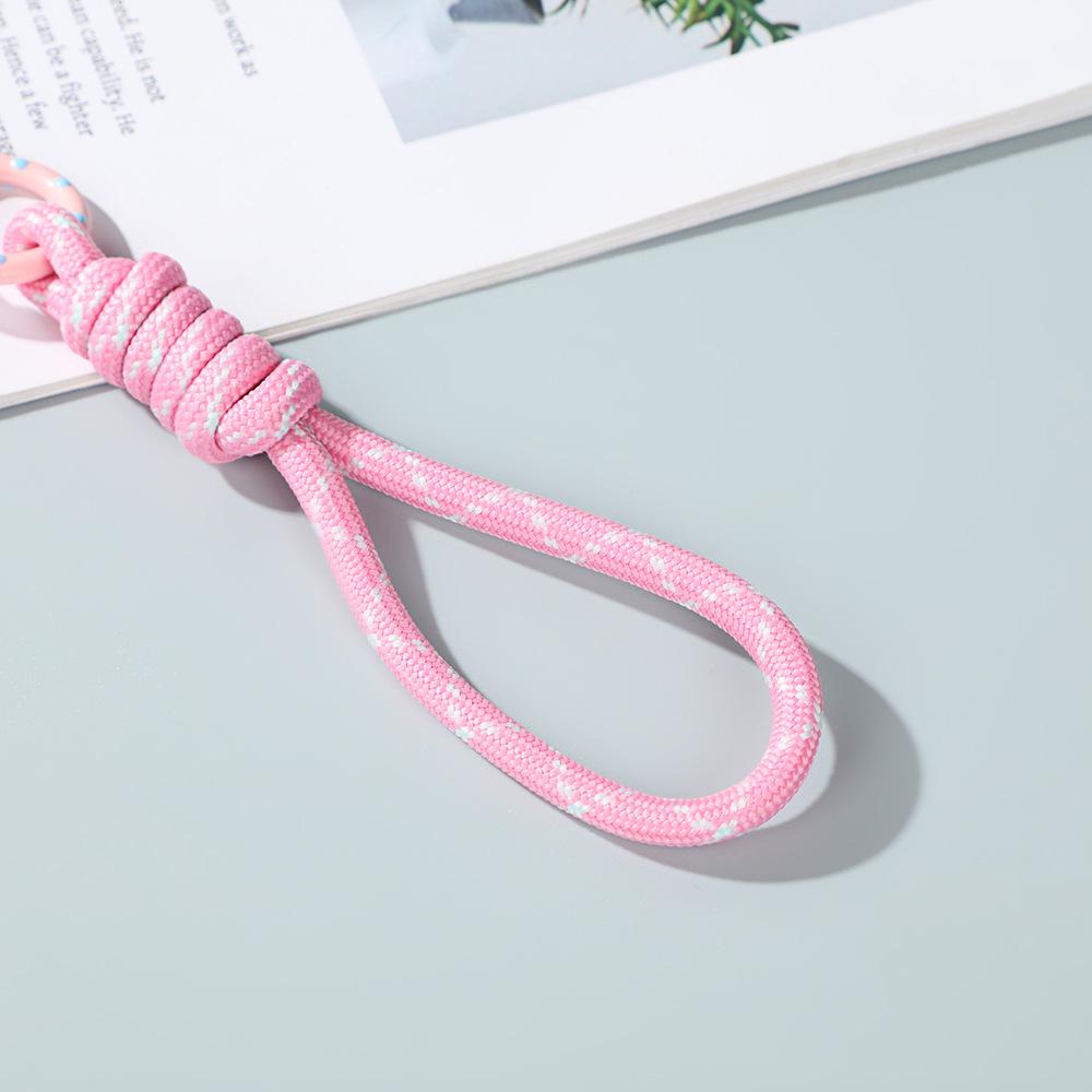 Colorblock Woven Phone Lanyard with Detachable Keychain and Anti-Lost Rope