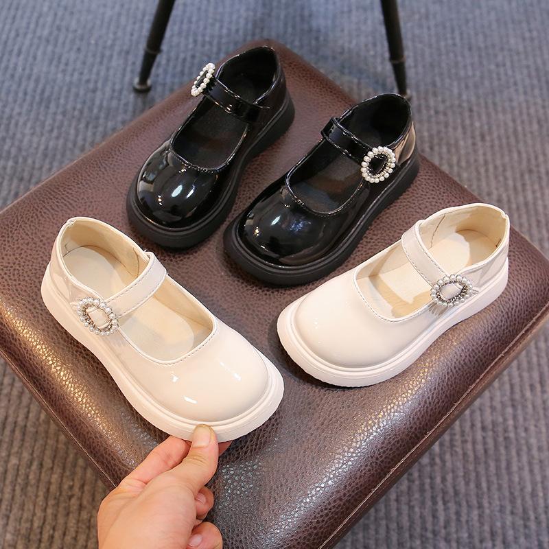 Girls Sweet Princess Shoes 2025 Spring and Autumn New Children's Foreign Fashion Small Leather Shoes British Style Retro Doudou Shoes