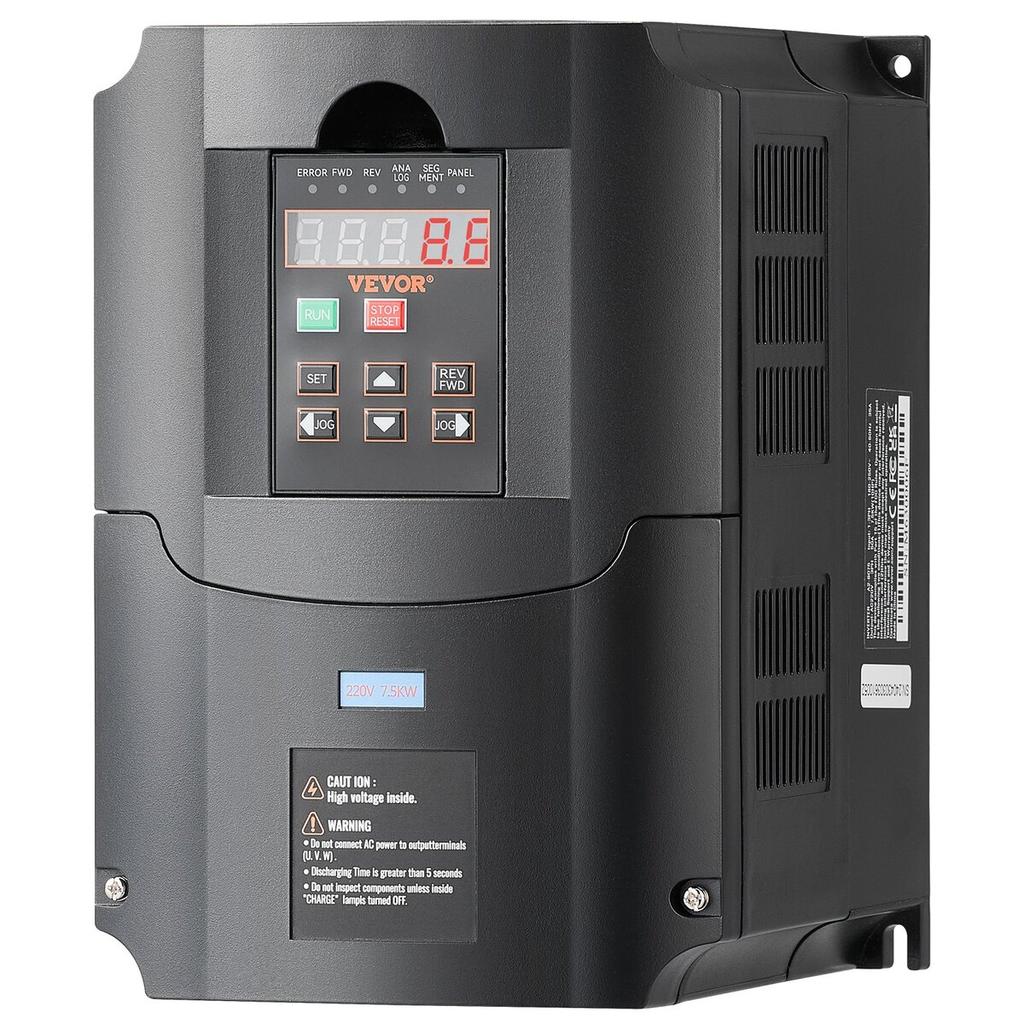 10HP, 7.5KW, 35Amps 220V 1 or 3 Phase Input to 3 Phase Output VFD 0-400Hz