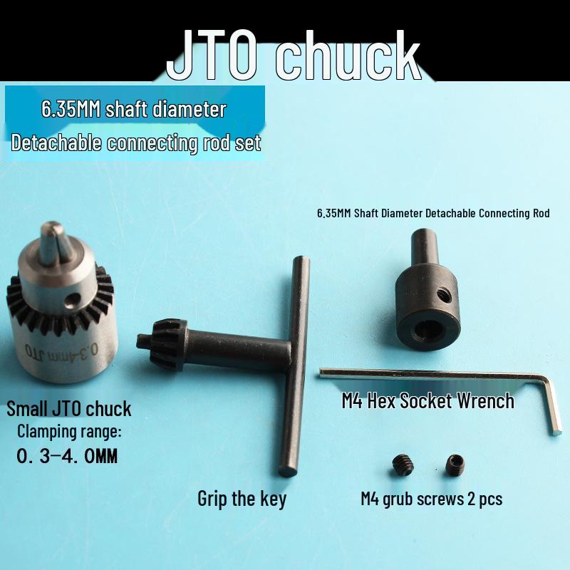 Trituratore Elettrico Mini & Mandrino per Trapano JT0: Accessorio di Precisione Fai da Te 0,3-4 mm