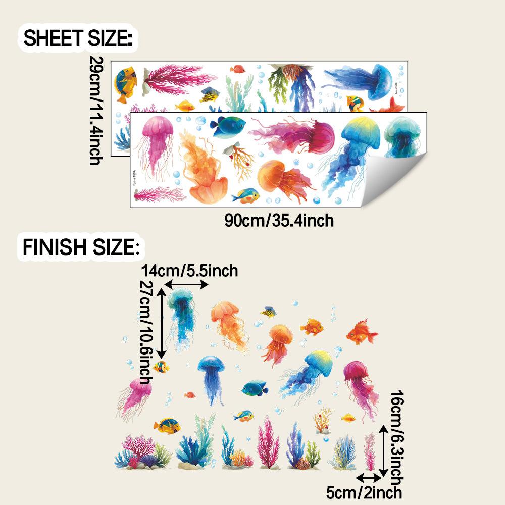 

Креативные Подводные Существа и Кораллы Украшение и Благоустройство Ванной Комнаты Наклейки на Стены